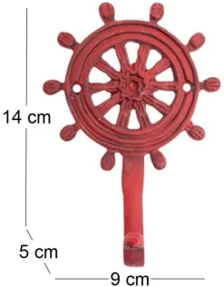 Patère en métal Gourvenail 9 x 5 x 14 cm (Rouge)