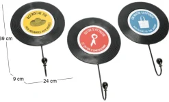 Patères vinyle en métal (Lot de 3)