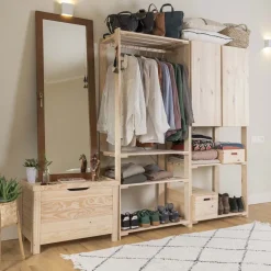 Penderie en pin massif Nova (76.5 x 38.5 x 174.5 cm)