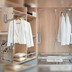 Penderie rabattable chromée pour armoire Hang (Largeur réglable de 60 à 83 cm)