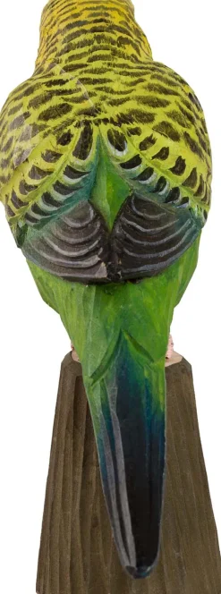 Perruche ondulée en bois sculpté à la main 15.5 x 5.2 x 15.1 cm