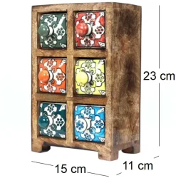 Petit meuble de rangement 6 tiroirs colorés