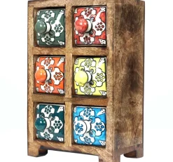 Petit meuble de rangement 6 tiroirs colorés