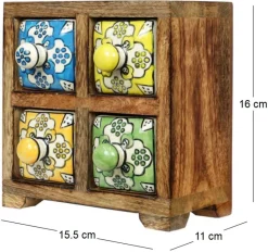 Petit meuble de rangement 4 tiroirs colorés