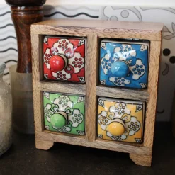 Petit meuble de rangement 4 tiroirs colorés