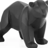 Petit ours en résine mat Origami (Noir)