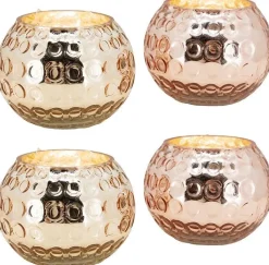 Photophore boule en verre antique (Lot de 4)