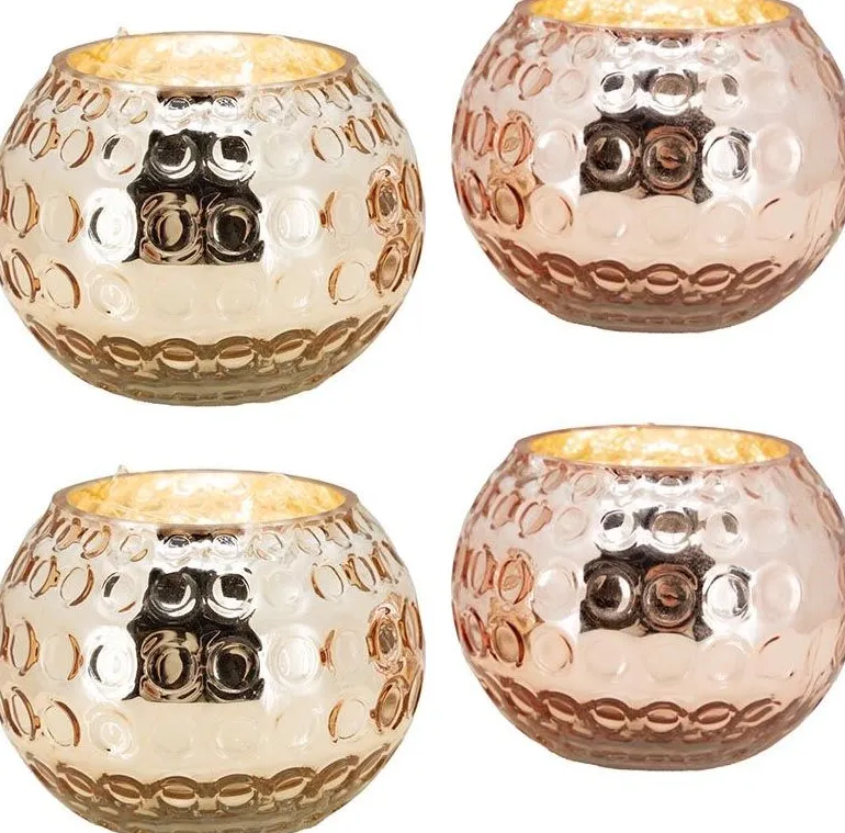 Photophore boule en verre antique (Lot de 4)