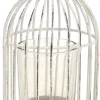 Photophore cage en métal laqué vieilli