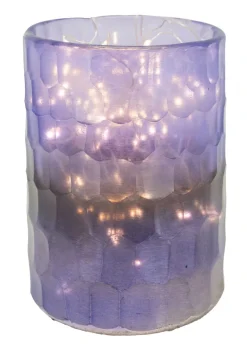 Photophore en verre mosaique violet