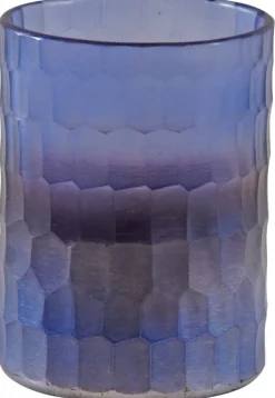 Photophore en verre mosaique violet