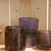 Photophore en verre teinté violet