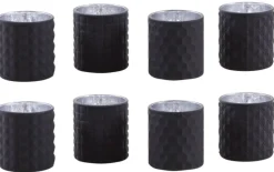 Photophore noir en verre teinté mat (Lot de 8)
