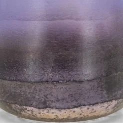 Photophore rond en verre teinté violet
