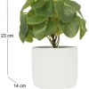 Pilea artificielle pot effet ciment 23 cm