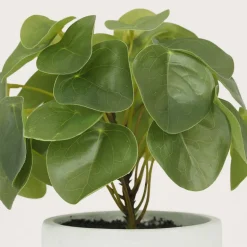 Pilea artificielle pot effet ciment 23 cm