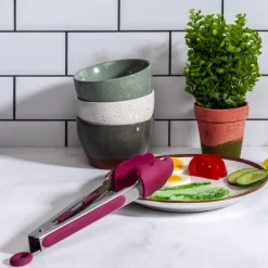 Pince de cuisine en silicone coloré (Rouge)