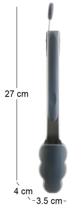 Pince de cuisine en silicone coloré (Gris)