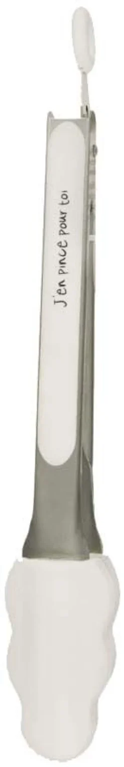 Pince de cuisine en silicone coloré (Beige)