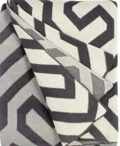 Plaid coton Symphonie 130 x 180 cm (Gris)