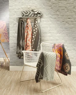 Plaid coton Symphonie 130 x 180 cm (Gris)