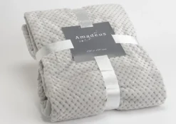 Plaid damier 130 x 170 cm (Gris clair)