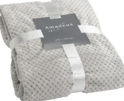 Plaid damier 130 x 170 cm (Gris clair)
