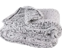 Plaid en sherpa gris 120 x 150 cm