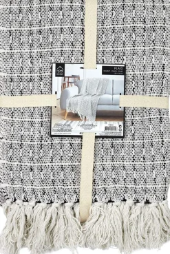 Plaid ethnique 100% coton pointillé 120 x 150 cm