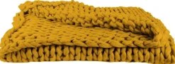 Plaid grosses mailles Chunky 120 x 150 cm (Jaune)