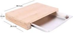 Planche à découper en bambou avec tiroir intégré (38 x 26 cm)