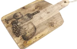 Planche à découper en bois vins et fromages