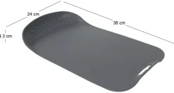Planche à découper en polypropylène avec passoire intégrée (Gris)