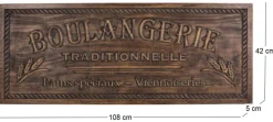 Plaque décorative en bois Boulangerie 108 x 42 cm
