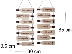 Plaque décorative en bois bouteilles 38 x 85 cm (Lot de 2)