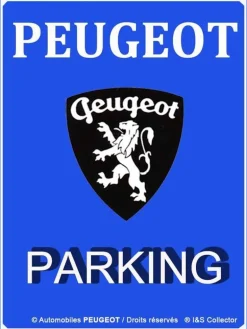 Plaque décorative en métal en relief 40 x 30 cm (Peugeot Parking)