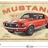 Plaque décorative en métal en relief 40 x 60 cm (Ford Mustang GT 1967)