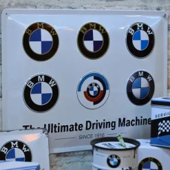 Plaque décorative en métal en relief 40 x 30 cm (BMW - Logo Evolution)
