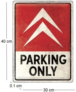 Plaque décorative en métal en relief 40 x 30 cm (Citroën - Parking Only)
