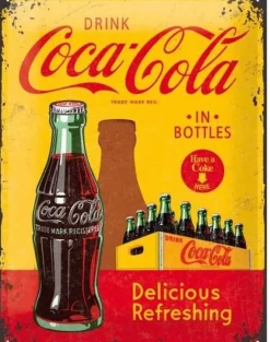 Plaque décorative en métal en relief 40 x 30 cm (Coca Cola - 1930/40)