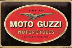Plaque décorative en métal en relief 30 x 20 cm (Moto Guzzi - Logo)