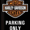Plaque décorative en métal en relief 40 x 30 cm (Harley Davidson Parking Only)