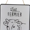 Plaque décorative en métal Lait fermier