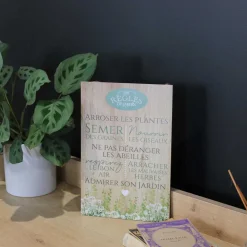 Plaque en bois Règles du jardin 20 x 30 cm