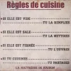Plaque Règles de cuisine