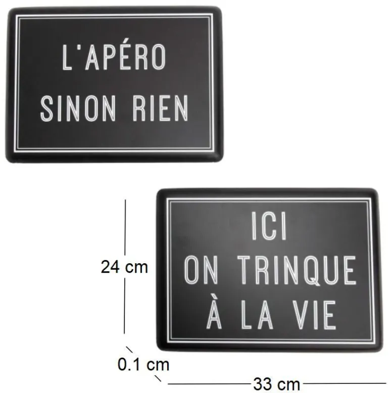 Plaques décoratives en métal Apéro (Lot de 2)