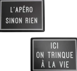 Plaques décoratives en métal Apéro (Lot de 2)