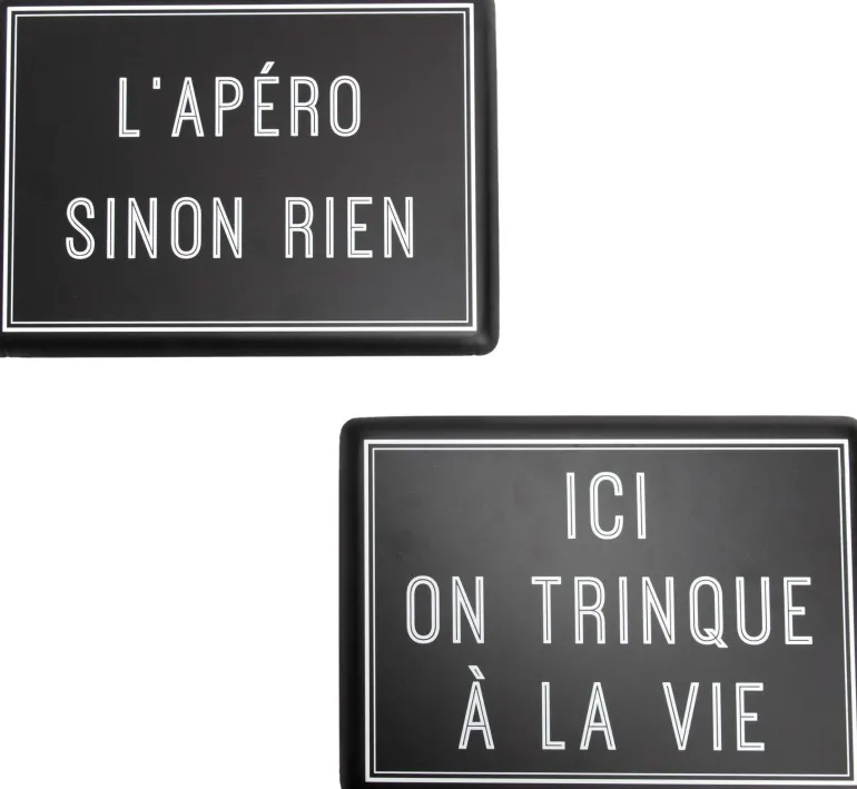 Plaques décoratives en métal Apéro (Lot de 2)