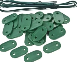 Plaquettes + fil de fixation brise-vue et canisses (Lot de 30) (Vert)