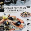 Plateau avec support et couteau à huitres